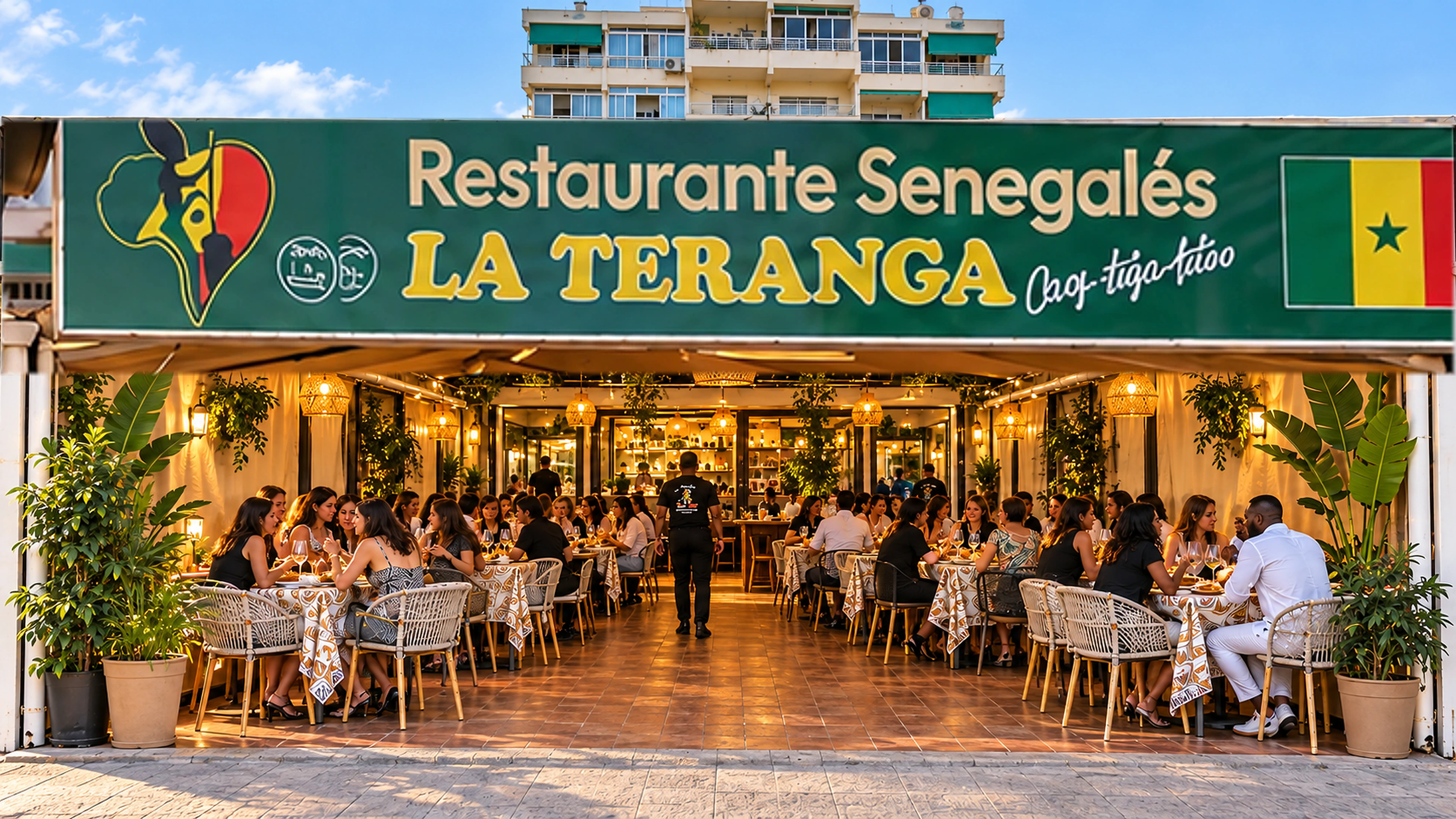 Fachada y terraza de Mama Africa La Teranga en Benalmádena Costa